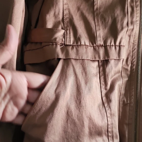 Arden B Y2K Rose Gold Bomber Jacket Fitted Metallic Vintage - Picture 4 of 12